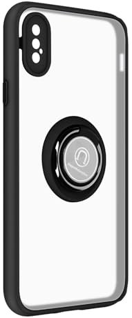 Movilear Funda Carcasa para Apple iPhone X 4G / iPhone XS 4G, Antigolpes con Soporte de Anillo, TPU + PC Translucido Anti- Arañazos Negro Fant