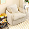 okwish Sitzsack Sofa Relaxsessel, mit Rückenkissen, Beige, Flanell Stoff, Abnehmbare Sitzkissen und Rückenkissen, Wohnzimmer, Lounge, Schlafzimmer, Büro