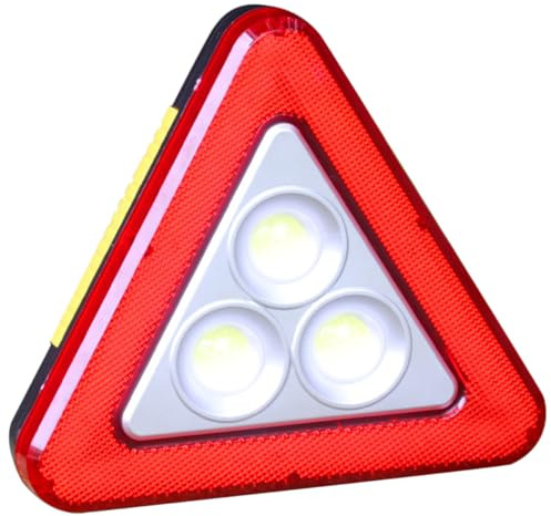 GETAJGHSD Triangle LED Emergency Warning Sign Battery Operated Roadside Safety Sign with Bright Colors for Roadside Alerts Portable Reflective Triangle for Car Emergencies and Outdoor Use