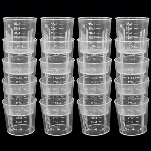 Haveneit 20 Stück 30 ml Messbecher, Mini-Messbecher, Mischbecher | maßhaltige Präzisionsmessbecher, geeignet für Backen in der Küche, Labor, Waschmittel, Farb- und Harzmischungen