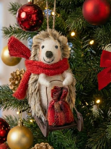 POMMERNTRAUM ® | Christbaumhänger Baumhänger Weihnachtsbaumdeko Weihnachtsdekoration Weihnachtsigel Dekoration Igel Igelchen Filzigel (Bobbi)