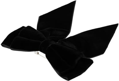 Uonlytech Broche à Grand Nœud en Tissu Velours Noir, Épingle de Col Réutilisable pour Décoration de Vêtements et Foulards, Accessoire Élégant pour Femmes