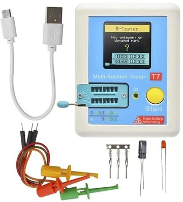 MEIVIYA LCR-T7 T7-H Transistor Tester TFT Diodo Triodo Misuratore di capacità LCR ESR Misuratore NPN PNP MOSFET IR Multimetro Multifunzione Tester(LCR-T7)