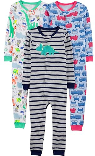 Simple Joys by Carter's Baby - Jungen 3-Pack Snug Fit Footless Cotton Pajamas Schlafstrampler (3er Pack)