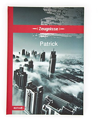 Zeugnismappe mit Namen mit City-Motiv - pink - individuell gestaltet