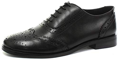 Cipriata Violetta Black Womens Leather Brogue Oxford Shoes Size UK 4