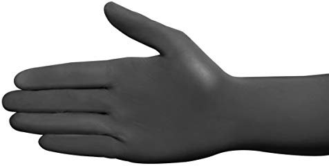 Ampri Tattoo-Piercing Handschuh, Nitril Handschuhe puderfrei schwarz latexfrei, unsteril, günstig, Größe:M