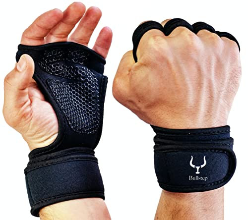 Bullstep - Fitness Handschuhe Herren Damen mit handgelenkbandage | Gym Handschuhe für Fitness | Fitnesshandschuhe Kraftsport | Crossfit Grips Krafttraining