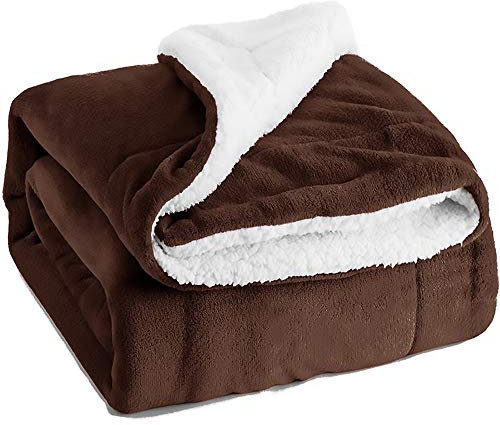 Betuy Kuscheldecke, Microfaser Sherpa Decke Flauschige Wohndecke, Super weiche warme Fleecedecke Überwurfdecke mit doppelt genäht zweiseitige Decke- Sofadecke/Reisedecke,130 x 160cm