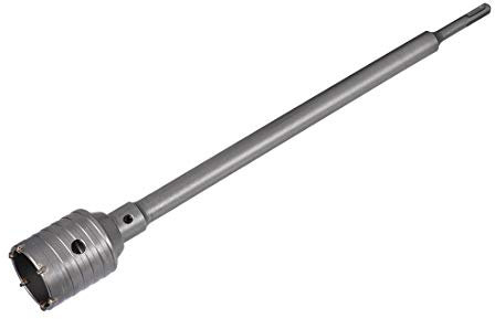 sourcing map Scie à Cloche Béton Trépan Coupe Trou Foret mur 55 mm ciment pierre 390 mm profondeur de perçage tige ronde avec perceuse à bielle pour perceuse à percussion SDS X4