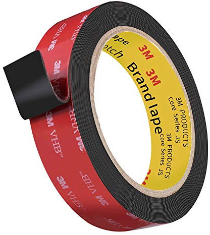 Limewie 3M Ruban adhésif double face extra fort pour miroir de voiture, montage de bandes adhésives, pastilles adhésives, rondes, 25 mm x 3 m, 1 rouleau