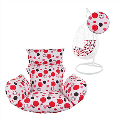 Kideo® Sitzkissen für Hängesessel, Swing Chair Kissen, Ersatzkissen, Wechselkissen, waschbar, 2-teilig, rot weiß, Punkte (Nest, 1039 spotondot)