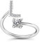 Bungsa L Ring Buchstabe - BUCHSTABEN RING silber mit Kristallen - biegbarer Fingerring/Zehenring Toering für Damen, Kinder & Herren