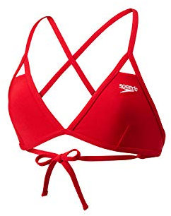 Speedo Damen Standard Guard Badeanzug Bikini Triangel Top Endurance, Rot, Größe M