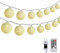 DeepDream Baumwollkugeln Lichterkette, 5M 20 LED Dimmbar Cotton Ball Lichterkette, LED Kugeln Lichterkette Innen mit Fernbedienung und Timer für Kinderzimmer Weihnachten Hochzeit Party (Warmweiß)