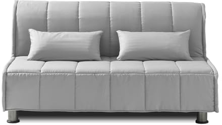 EVERGREENWEB Schlafsofa 160 cm Breit mit Matratze 160x190, Umwandelbar, 2 Sitzer Couch mit Schlaffunktion, Faltbares Bett mit Abnehmbarem und Waschbarem Blau Bezug, Paar Superweiche Kissen | Evening