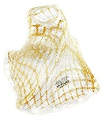 Vetro murano coppa ricambio lampadari, applique, lumetto, lampada trasparente con decoro ambra coll. ventola