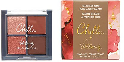 Chella Blushing Rose Eyeshadow Palette, Travel Size (NET WT. 3.8g/0.13oz)
