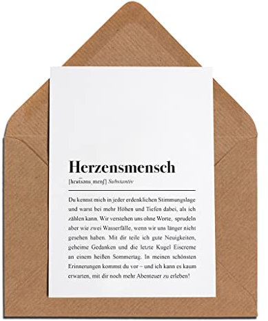 Herzensmensch Karte mit Umschlag – Herzensmensch Definition