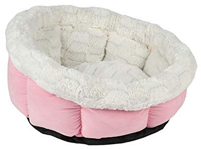 LEDDP Katzendecke Hundebetten Haustierbett Hundebett Flauschig Hunde KöRbchen Katzenkorb Zum Schlafen Katzen Kissen Katzen Schlafplatz for Haustier Katze 48X49,pink