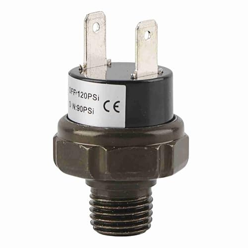 Shipenophy Druckkontrollschalter, Luftkompressor Druckschalter Universal Druckschalter Schwarz für Ihren Defekt(90-120 PSI)
