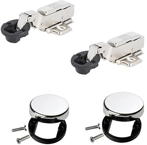 Cerniera per porte in vetro Gedotec battuta interna per porte in vetro SOFTSTAR | 1 set 2 cerniere per porte con softclose integrato e cappuccio di copertura | Cerniera per mobili