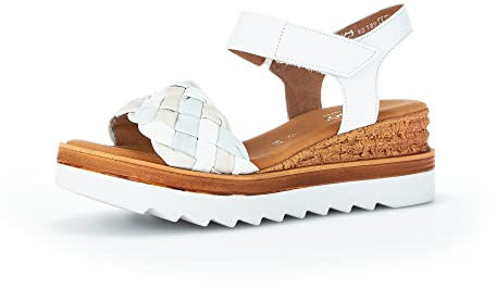 Gabor Damen Keilsandalen, Frauen Keilsandaletten,Moderate Mehrweite (G),Freizeitschuhe,offene Schuhe,Wedge,Bianco/ltmint/crem,40 EU / 6.5 UK