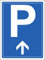 pubblimania, Cartello Parcheggio con FRECCIA IN AVANTI in alluminio composito da 3 mm. Per uso esterno o interno installabile a muro, cancello ecc. (Cm 30x40 con freccia in avanti)