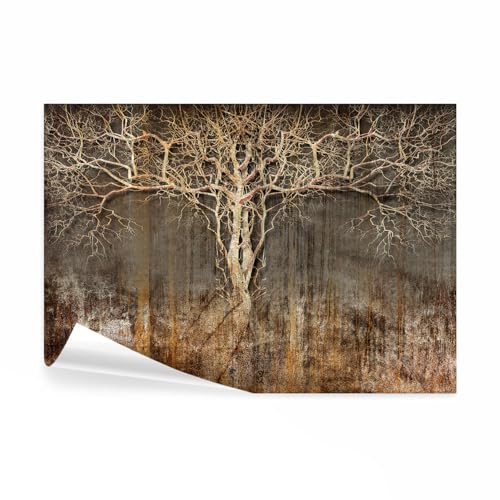 decomonkey Fototapete Abstrakt Baum, 450x315 cm, Beton Braun, Vlies, Tapete | Schlafzimmer, Wohnzimmer, Fototapeten, Tapeten, Vliestapete, Wandtapete, moderne, Wand, Wandbild