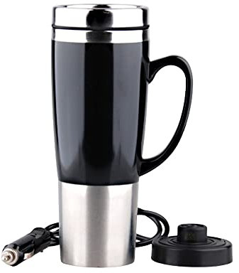 TOTMOX coche eléctrico taza coche eléctrico viaje termo portátil, negro