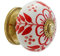 Dresser Knobs - Countryside Handmade Ceramic Drawer Handle Kitchen Cabinets Cupboard Wardrobe Pulls Farmhouse Boho Furniture Hardware - Red Bale - Pack of 4