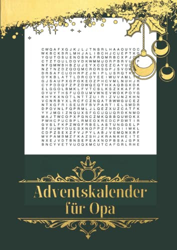 Adventskalender für Opa: Wortsuchrätsel im Edlen Design für den besten Opa der Welt | Das Rätselheft für die Vor-Weihnachtszeit