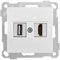 Mutlusan Candela HDMI & USB Dose/Steckdose/Anschlussdose · Weiß · Unterputz/UP/Einbau/Wandeinbau