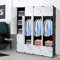 LEADZM Regalsystem, 20 Würfel, Kunststoff-Kleiderschrank mit Türen, Modulares Schranksystem zur platzsparenden Aufbewahrung, 140 x 45 x 175 cm, Weiß Tür & Schwarz