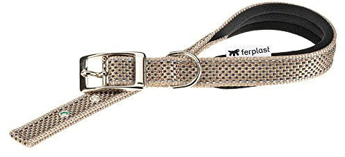 Collare per Cani Riflettente Imbottito DAYTONA DELUXE C20/43, Regolabile, Fibbia in Metallo, Marrone-Nero