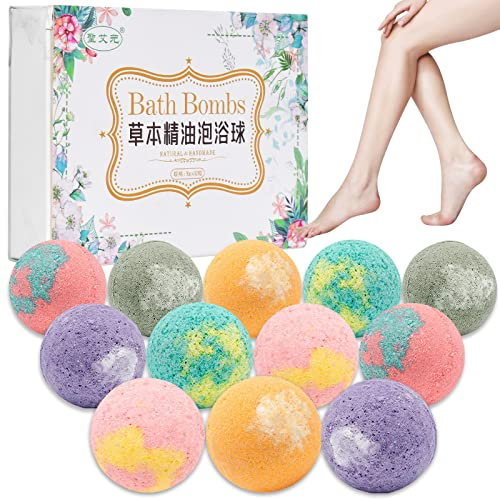 Bademomente Set für Frau Geschenk, Bäder Geschenkset Duschbomben, 15gx12 Badekugeln mit Natürlichen Zutaten, Badebomben Geschenk Set Badeperlen Sprudelbäder für Frauen Freundin Badezusatz Geburtstags