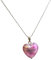 Collana cuore rosa fatto a mano in vetro di Murano in argento sterling 45 cm