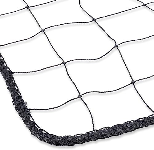 VOSS.farming 10 x 10m Teichnetz, Abdecknetz, Schutznetz, Gartennetz, Geflügelschutznetz, Volieren Netz, Reiherschutz, Beet-Netz, Greifvogelschutz, schwarz, verstärkter Rand, Vogelschutznetz