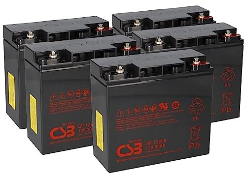 Lot de 5 batteries 12 V 20 Ah pour scooter électrique SXT Viper 60 V