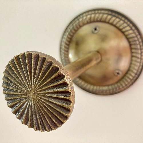 Art Deco Fächerhaken Vorhanghalter Raffhalter Schmuckhaken Antik Messing Eisen
