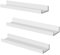 SONGMICS Étagère Murale Suspendue, Lot de 3, Décoration Salon, Longueur 60 cm, Tablette Flottante, pour Cadres Photo, Salon, Bureau, Salle de Bain, Cuisine, Blanc LWS061W01