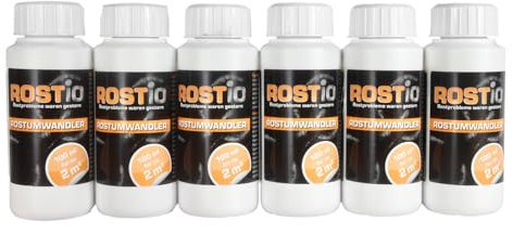 Rostio Rostumwandler & Grundierung | Rostkonverter mit Pinsel 100 ml, Größe: 6 Flaschen