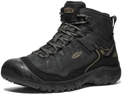 KEEN Men's Targhee 4 Mid Height Durable Comfortable Waterproof Hiking Boots, Triple Black, 11