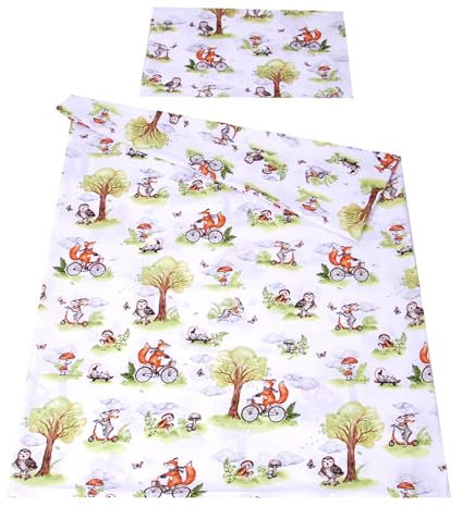 Babylux Bettwäsche Bezug 2 TLG. 100 x 135 cm / 90 x 120 cm Kinderbettwäsche Bettwäsche Kind Bettset Baby Babybettwäsche (132. Fuchs, 90 x 120 cm)