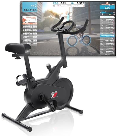 YM SPINN BIKE 1500 Bicicletta Cyclette Da Casa, Supporto Smartphone e Tablet, Sella Regolabile, Bluetooth, APP Kinomap, Zwift, Bitgym, Fithome, Regolazione Tensione, Compatta, Altezza max utente 170cm
