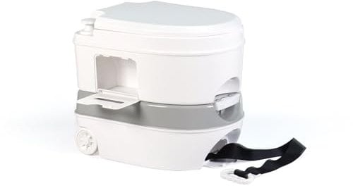 RVmonsterShop Toilettes de camping portables 24 L chimiques avec roues Charge maximale : 150 kg - Fonction indicateur de niveau d'eau - Avec sac de transport