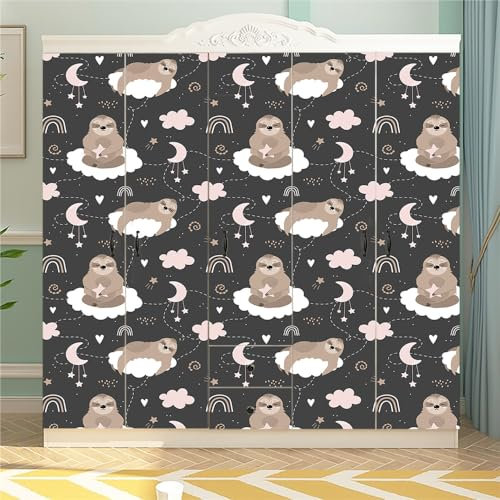 Selbstklebende Tapete Fauler Rosa Mond Strukturtapete Wandtattoo Schlafzimmer Tapete Selbstklebend Vliestapete Wallpaper for Living Room Tapeten Leicht zu Entfernen Wandschutzfolie 40x100cm/1 Pcs