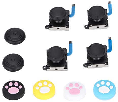 Gigicial 4-teiliges Reparatur-Werkzeugset Für Analoge Joysticks Für N-Switch JoyCon-Controller, Reparatur-Werkzeugset Für Analoge Thumbsticks Mit 4 Katzenklauenkappen Für Den Joystick-Ersatz