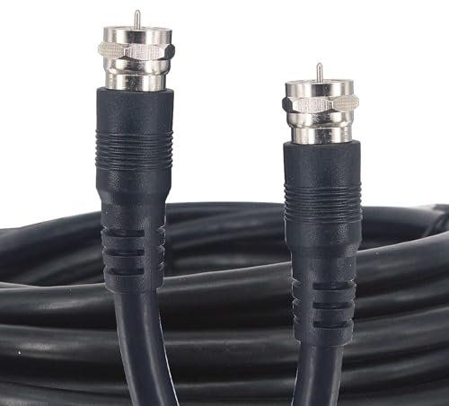 Kaunosta RG6 Coaxial Cable 16.5FT/5M F Male to F Male Indoor/Outdoor Satellite Waterproof TV Aerial Cable for Satellite Receivers Sky Q HD and Freesat Modems Digital TV Broadband Internet 1pcs