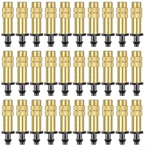 30 cabezales de aspersor de cobre, rociadores de riego de césped de jardín, cabezal de aspersor de atomización para refrigeración de techo de jardinería